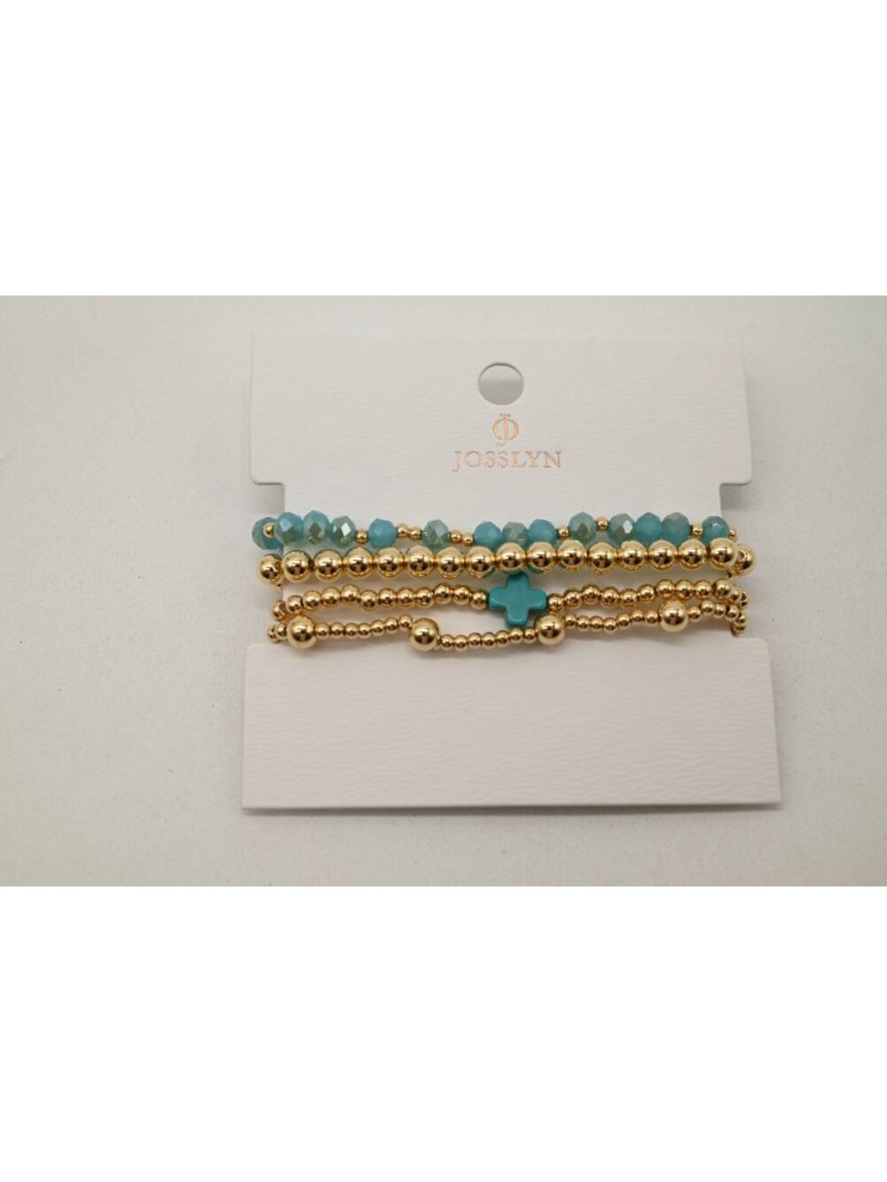 NWT Josslyn BOHO Cross Multi Colorful Beaded Stretch Bracelet Set of 4 Stackable